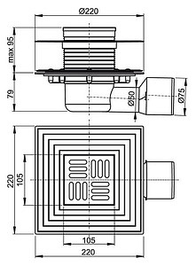 Душевой трап AlcaPlast APV3344