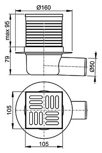 Душевой трап AlcaPlast APV1