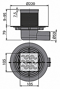 Душевой трап AlcaPlast APV102