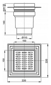 Душевой трап AlcaPlast APV13