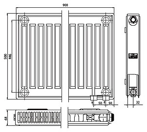 Радиатор стальной Kermi FKV 120509 тип 12