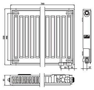 Радиатор стальной Kermi FKV 110507 тип 11