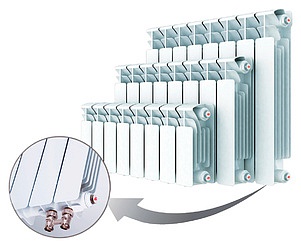 Радиатор биметаллический Rifar Base Ventil 350 8 секций правое подключение