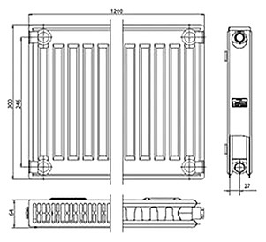 Радиатор стальной Kermi FKV 120312 тип 12