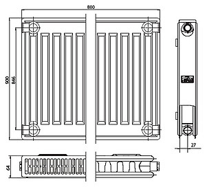 Радиатор стальной Kermi FKO 120908 тип 12