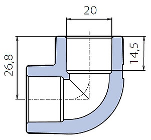 Угольник Ekoplastik 90° 20 мм