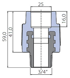 Переходник Ekoplastik 25x3/4 наружная резьба