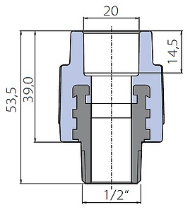 Переходник Ekoplastik 20x1/2 наружная резьба