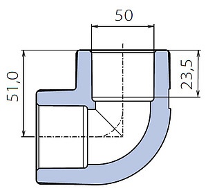 Угольник Ekoplastik 90° 50 мм