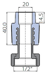 Переходник Ekoplastik 20x1/2 металлическая вставка