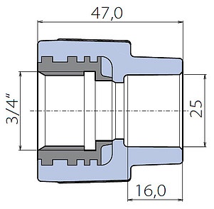 Переходник Ekoplastik 25x3/4 внутренняя резьба