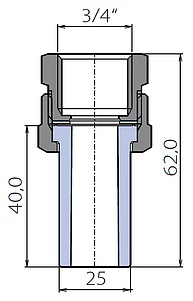 Американка Ekoplastik 25x3/4 внутренняя резьба