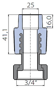 Переходник Ekoplastik 25x3/4 металлическая вставка