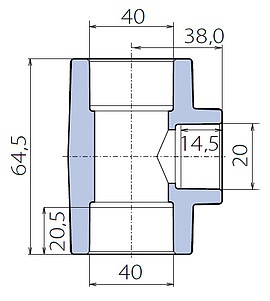 Тройник Ekoplastik 40x20x40 переходной