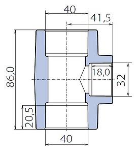 Тройник Ekoplastik 40x32x40 переходной