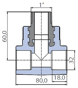 Тройник Ekoplastik 32x1x32 наружная резьба