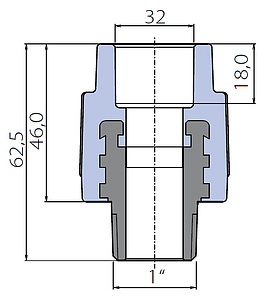 Переходник Ekoplastik 32x1 наружная резьба