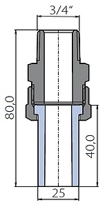 Американка Ekoplastik 25x3/4" наружная резьба