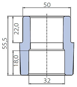 Муфта Ekoplastik 50x32 внутренняя/наружная