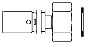 Переходник Oventrop Cofit P 16хG1/2" никелированный, с накидной гайкой