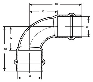 Отвод Viega 2416 ВВ 90° Profipress c SC-Contur 35