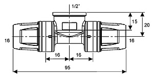 Тройник TECE TECElogo 16x1/2"x16 внутренняя резьба