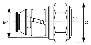 Резьбозажимное соединение TECE TECElogo 16x3/4"