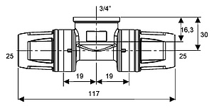 Тройник TECE TECElogo 25x3/4"x25 внутренняя резьба