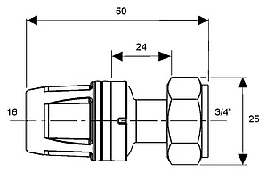 Переходник TECE TECElogo 16x3/4" накидная гайка