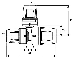 Тройник TECE TECElogo PPSU 25x16x16