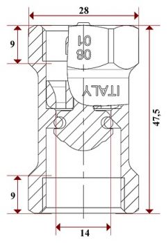 Обратный клапан Itap 101 Block 1/2" пружинный с пластиковым седлом