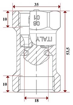 Обратный клапан Itap 101 Block 3/4" пружинный с пластиковым седлом