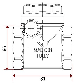 Обратный клапан Itap 130 1 1/2" горизонтальный муфтовый