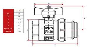 Шаровый кран Itap 098S Ideal 1"