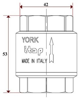 Обратный клапан Itap 103 York 3/4" пружинный муфтовый, пластиковое седло