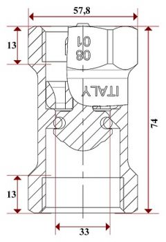 Обратный клапан Itap 101 Block 1 1/2" пружинный с пластиковым седлом