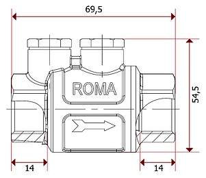 Обратный клапан Itap 104 Roma 3/4" пружинный муфтовый, металлическое седло