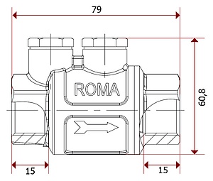 Обратный клапан Itap 104 Roma 1" пружинный муфтовый, металлическое седло