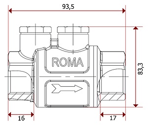 Обратный клапан Itap 104 Roma 1 1/2" пружинный муфтовый, металл. седло