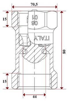 Обратный клапан Itap 101 Block 2" пружинный с пластиковым седлом