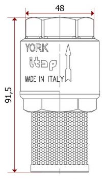 Обратный клапан Itap 108 York 1" погружной с фильтром