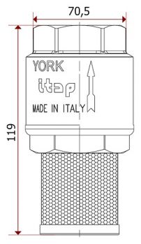 Обратный клапан Itap 108 York 1 1/2" погружной с фильтром