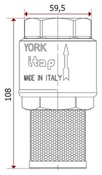 Обратный клапан Itap 108 York 1 1/4" погружной с фильтром