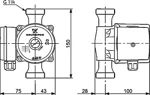 Циркуляционный насос Grundfos UP 20-15 N 150