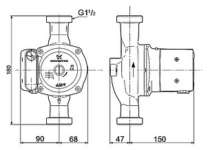 Циркуляционный насос Grundfos UPS 25-100 180