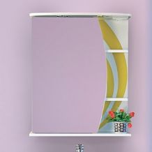 Зеркало-шкаф Misty Каролина 60 L желтое стекло