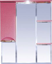 Зеркало-шкаф Misty Жасмин 85 с подсветкой, розовая эмаль L