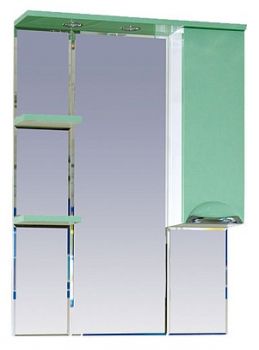 Зеркало-шкаф Misty Жасмин 75 с подсветкой, салатовая эмаль R