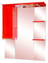 Зеркало-шкаф Misty Жасмин 75 с подветкой, красная эмаль L