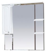 Зеркало-шкаф Misty Александра 85 L белый металлик